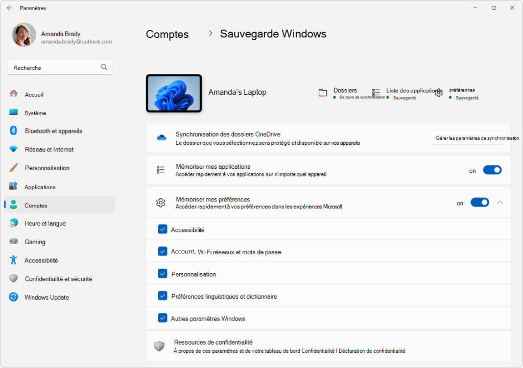 sauvegarde Windows