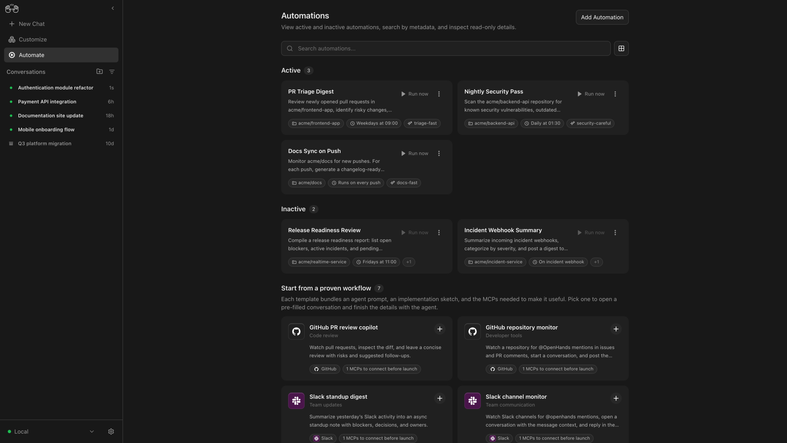 OpenHands Agent Canvas